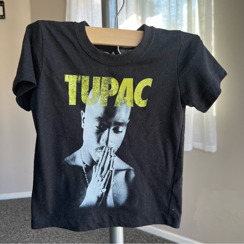 Black Tupac Kids Short Sleeve Tee Unisex